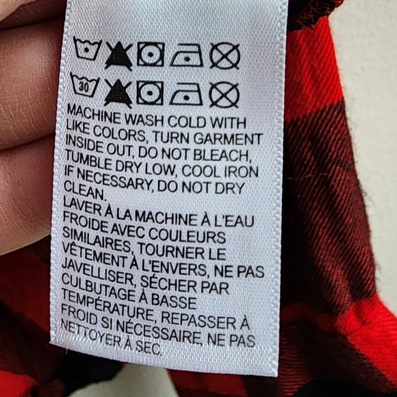 Lucky Brand Red/Black Plaid Brushed Flannel Button Down Shirt Size Small - Picture 9 of 16